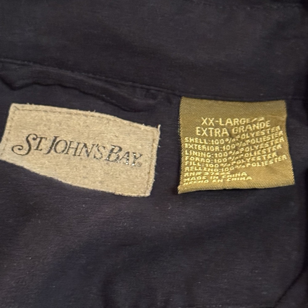 St Johns Bay Mens 2X Shirt Jacket Black Insulated Outdoors Activewear Workwear - Picture 7 of 10